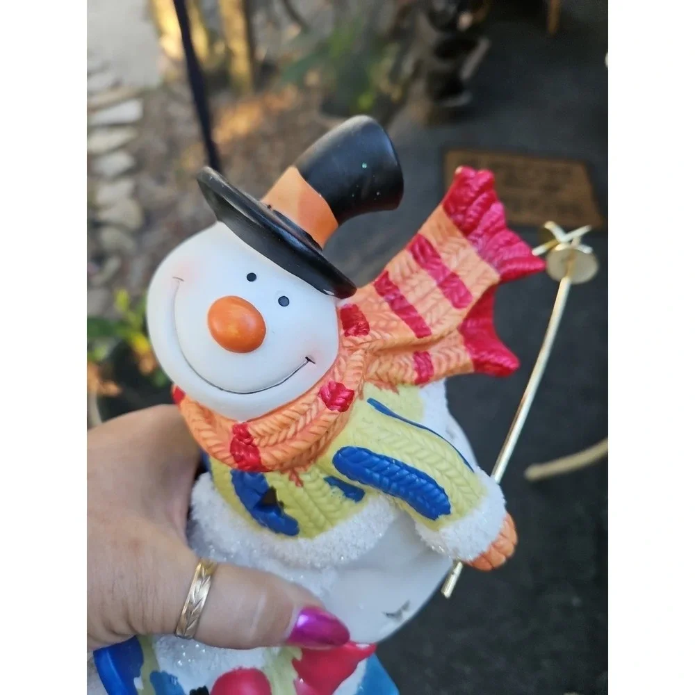 Skiing Snowman Christmas‎ Night Light Lighted Lamp 9